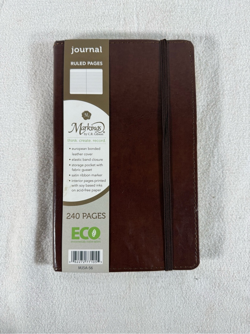 Markings Brown Genuine Bonded Leather  Ruled 240 Page Journal by C.R. Gibson